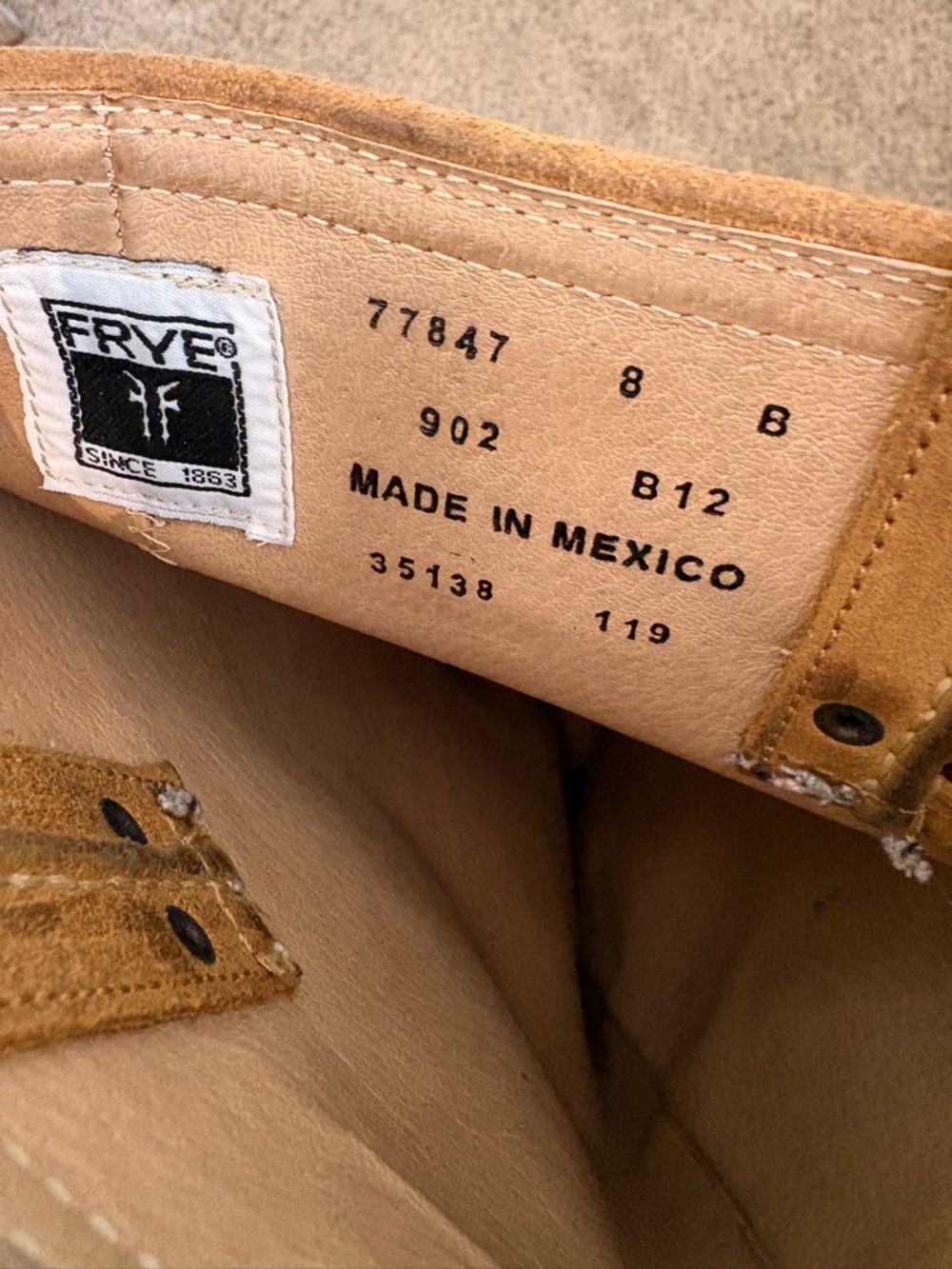 Frye Tan Leather Knee Harness Heeled Boots - Picture 3 of 9